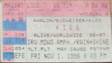 Ticket from Laguna Hills, CA, USA 01 November 1996 show