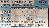 Ticket from 02 May 1992 show Atlanta, GA, USA