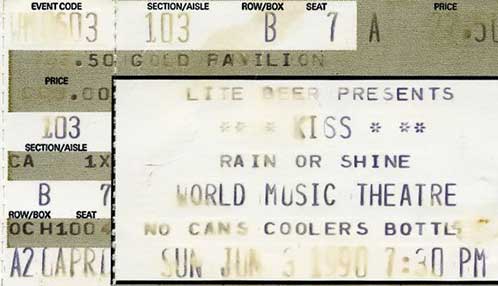 Ticket from Tinley Park (Chicago), IL, USA 03 June 1990 show