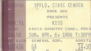 Ticket from Springfield, MA, USA 06 April 1986 show