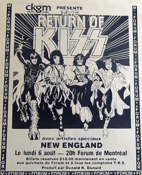 Advert from Montreal, Canada 06 August 1979 show
