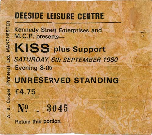 Ticket from 06 September 1980 show Chester (Queensferry), England