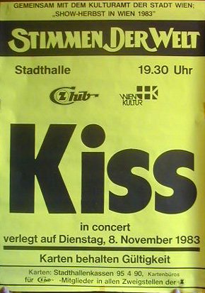 Poster from Wien (Vienna), Austria 08 November 1983 show