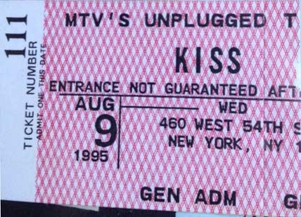 Ticket from New York, NY, USA 09 August 1995 show