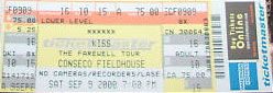 Ticket from Indianapolis, IN, USA 09 September 2000 show