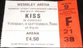 Ticket from 09 September 1980 show London, England