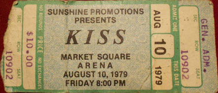 Ticket from Indianapolis, IN, USA 10 August 1979 show