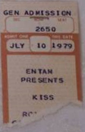 Ticket from Roanoke, VA, USA 10 July 1979 show