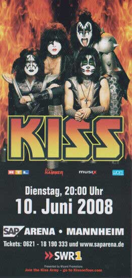 Flyer from Mannheim, Germany 10 June 2008 show