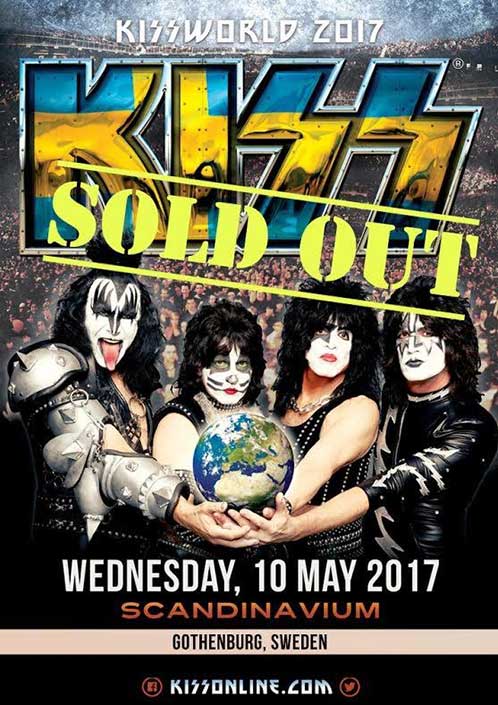 Poster from Kiss Gothenburg, Sweden 10 May 2017 show