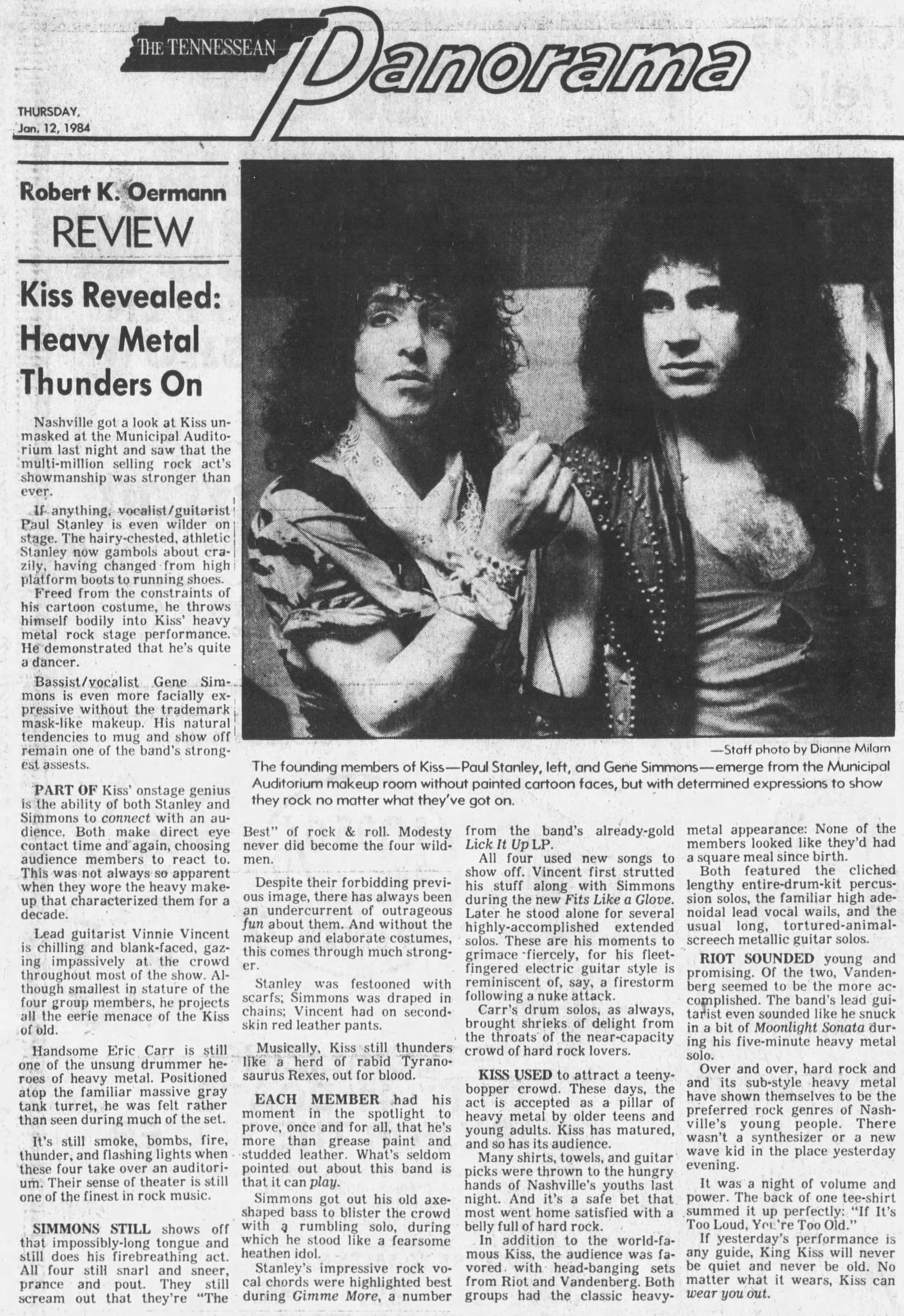 Review from Nashville, TN, USA 11 January 1984 show