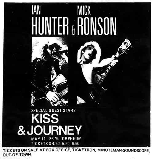 Advert from Boston, MA, USA 11 May 1975 show