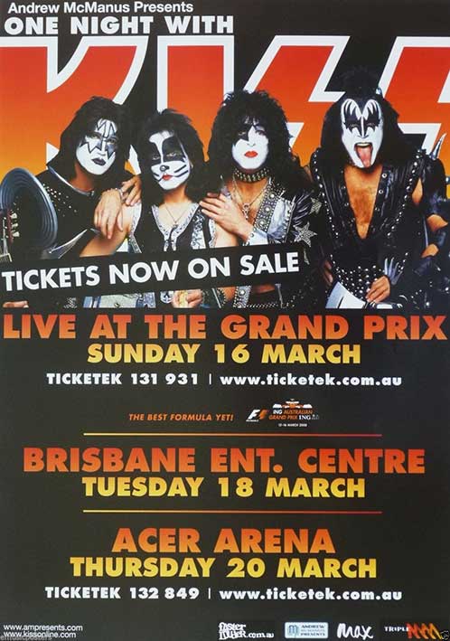Poster from Melbourne, Australia 16 March 2008 show