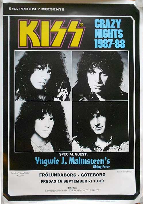 Poster from Gothenburg, Sweden 16 September 1988 show