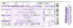 Ticket from Atlantic City, NJ, USA 17 July 2004 show