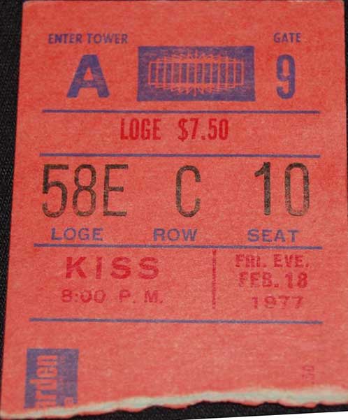 Ticket from New York, NY, USA 18 February 1977 show