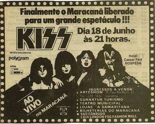 Ticket from Rio De Janeiro, Brazil 18 June 1983 show