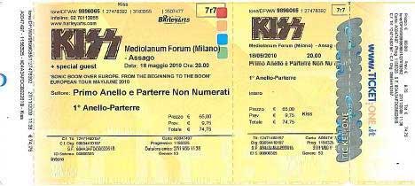 Ticket from 18 May 2010 show Milano, Italy