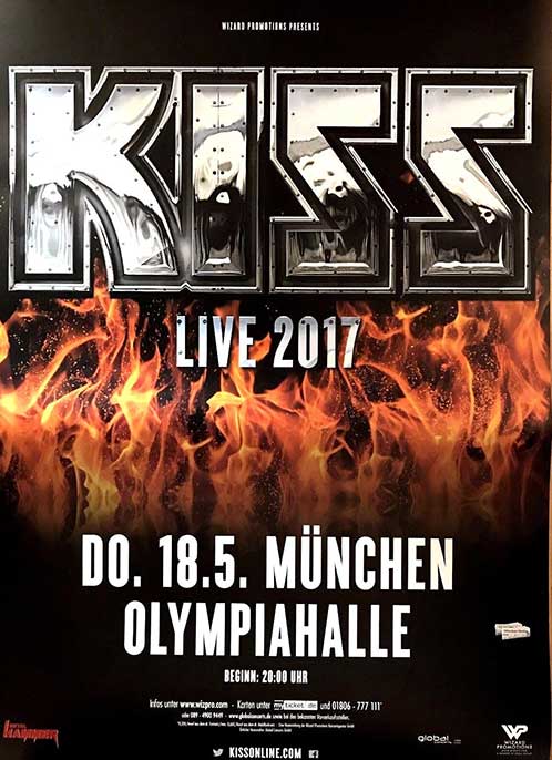 Poster from Kiss Munchen, Germany 18 May 2017 show