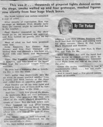 Review from 18 November 1980 show Adelaide, Australia