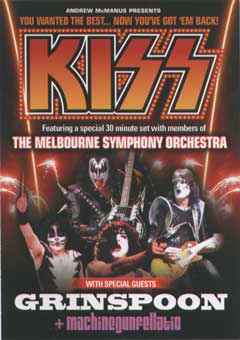 Kiss Australian Tour 2004 Promo Card Front