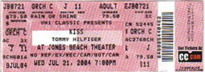 Ticket from Wantagh, NY, USA 21 July 2004 show