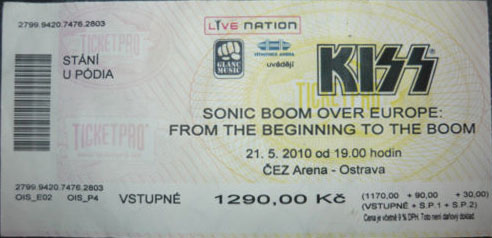 Ticket from Ostrava, Czech Republic 21 May 2010 show