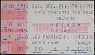 Ticket from Houston, TX, USA 21 October 1979 show
