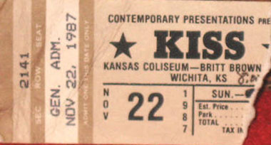 Ticket from Wichita, KS, USA 22 November 1987 show