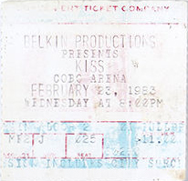 Ticket from Detroit, MI, USA 23 February 1983 show