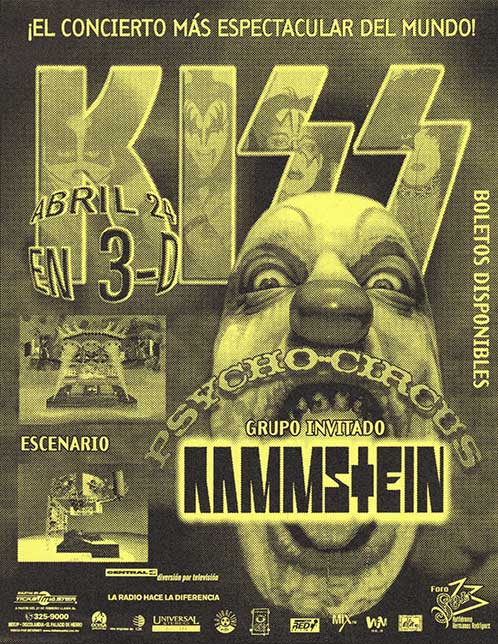 Poster from Mexico City, Mexico 24 April 1999 show