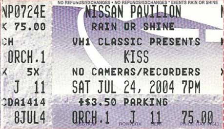 Ticket from Washington, DC, USA 24 July 2004 show