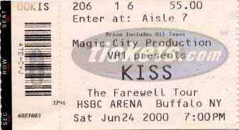 Ticket from Buffalo, NY, USA 24 June 2000 show