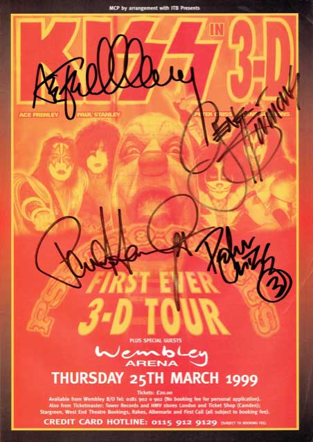 Poster from London, England 25 March 1999 show