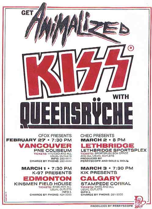 Poster from Calgary, Canada 03 March 1985 show