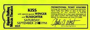 Ticket from East Troy, WI, USA 29 September 1990 show