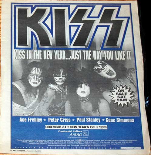 Advert from East Rutherford, NJ, USA 31 December 1996 show