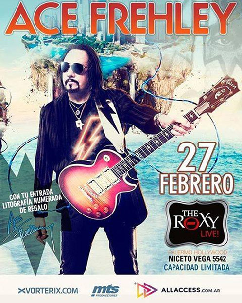 Poster from Ace Frehley Buenos Aires, Argentina 27 February 2017 show