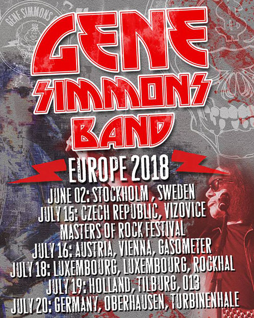 Poster from Gene Simmons Band Stockholm, Sweden 02 June 2018 show