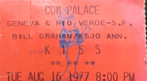 Ticket from San Francisco, CA, USA 16 August 1977 show